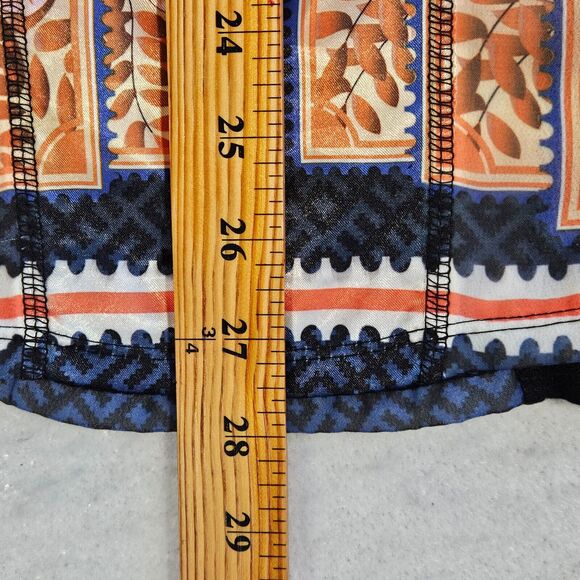 One World Blouse Womens Medium Black Yellow Dolman Short Cap Sleeve Boho Stretch - Picture 11 of 15